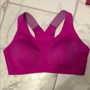 Brooks Pink Sports Bra Racerback Design